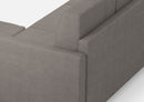 Divano 2 Posti con Pouf 158x145x85 cm Karay in Tessuto Grigio