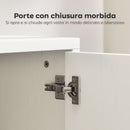 Mobile Porta TV fino a 55" Sospeso o a Terra Ante Soft Close Foro Passacavi e Ripiano in Vetro Bianco      