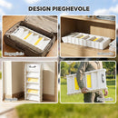 Rampa Pieghevole per Cani per Auto a 10 Gradini 154x40x7,5 cm con Strisce e Piedini Antiscivolo in PP e TPR Bianco      