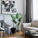 Pianta Artificiale Uccello del Paradiso da Interno e Esterno H120 cm con Vaso Verde