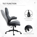 Sedia da Ufficio Direzionale 65,5x69,5x112-122 cm in Poliestere Grigio Scuro