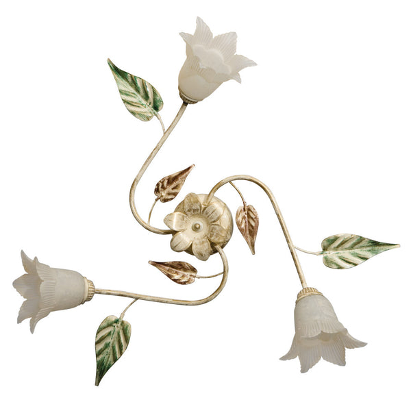 Plafoniera 3xE14 Montatura Anticata Vetro Paglierino E-Energy Arianna online