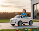 Macchina Elettrica per Bambini Licenza Fiat 500 12V con Telecomando Bianco