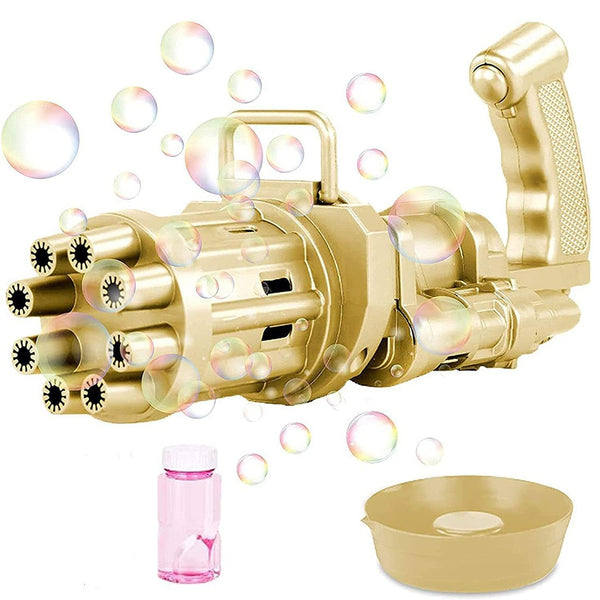 Pistola Bolle di Sapone Automatica Ba Batterie Bubble Gun Oro acquista