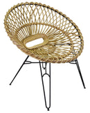 Set Salotto da Giardino 2 Poltrone e Tavolino in Rattan Luna Naturale
