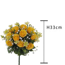 Set 3 Bouquet Artificiali di Rose e Gipsophila H 33 cm