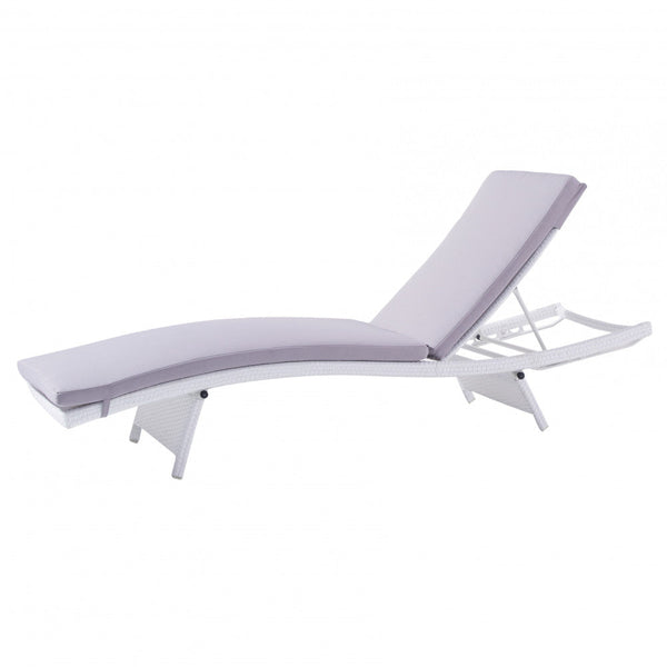 Lettino Prendisole da Giardino Honolulu con Cuscino 67x206x32 h cm in Wicker Bianco online