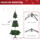 Albero di Natale Artificiale 180 cm Palline e Decorazioni in PVC Ferro 