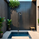 Doccia da Giardino in Alluminio Rubinetteria e Soffione Oro Sined Luna Alu Nero 