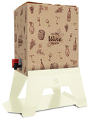 Supporto per Contenitore Vino con Vassoio in Ferro Alluminato Lisa Luxury Bacco Panna