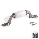 Maniglie per Mobile Interasse 76 mm Zama e Ceramica Argento Invecchiato 20 Pezzi Emuca