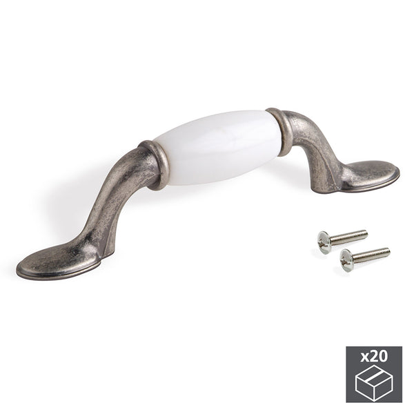 Maniglie per Mobile Interasse 76 mm Zama e Ceramica Argento Invecchiato 20 Pezzi Emuca acquista