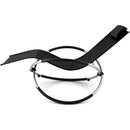 Sdraio da Giardino Ellittica 174x78x86 cm Telo in Textilene nero