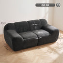 Divano 2 Posti Senza Struttura 174x91x61 cm con Seduta Ampia in Ciniglia Grigio Scuro      