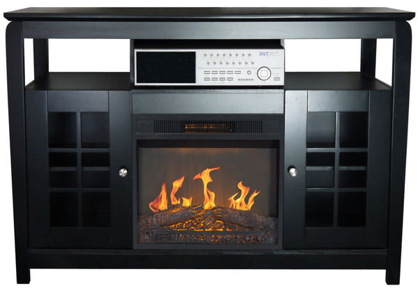 sconto Camino Elettrico Mobile Porta TV Effetto Fiamma 2000W CheminArte Osaka Nero
