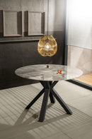 Tavolo Fisso 120x120x76 cm in Ceramica Loki Marmo Lucido