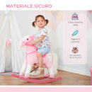 Cavallo a Dondolo per Bambine con Suoni Rosa