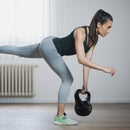 Kettlebell per Allenamento 12 Kg in PVC e Sabbia Nero