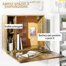 Scrivania Pieghevole con Ripiani 60x20x50 cm in Truciolato e MDF Marrone