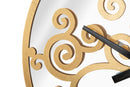 Orologio Oro Tree Ø55x4 cm in Ferro Specchio e MDF Oro
