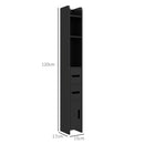 Mobile a Colonna da Bagno 15x17x120 cm Design Compatto Salvaspazio Nero  