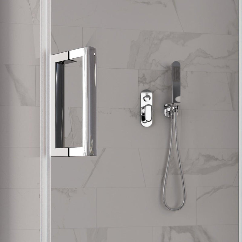 Porta Parete Doccia 1 Anta Battente in Cristallo Trasparente 8mm H195 Bonussi Leonie Varie Misure