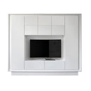 Parete Attrezzata Mobili Soggiorno Mobile TV Pensile 2 Mobili a Colonna TFT Frame Bianco Opaco