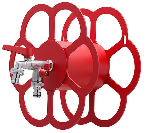 Portatubo da Muro in Metallo con Rubinetto a Doppia Uscita Belfer 42/FR Rosso prezzo