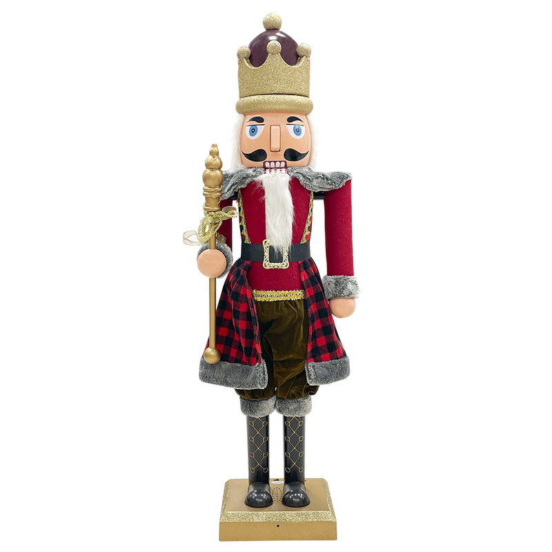Set Di 5 Schiaccianoci Soldato In Legno Rosa - Decorazioni Natalizie, 13 Cm, Con Cordino Per Appendere