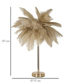 Lampada da Tavolo Palm Cammello Ø40x55 cm in Ferro e Plastica Oro e Cammello      