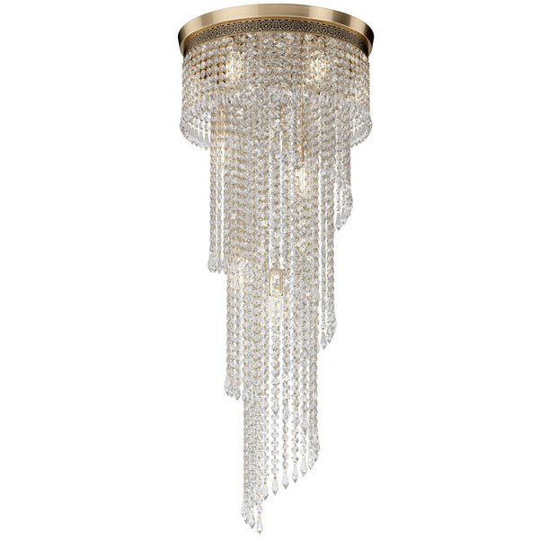 Lampadario Royal Classic in Metallo Cascade Oro Antique sconto