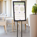 Espositore a Leggio con Piantana 51,4x79 cm in Alluminio Porta Menù Nera