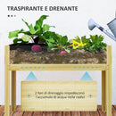 Fioriera Rettangolare 110x50x80 cm da 118L con 2 Fori di Drenaggio e Pareti Trasparenti in Legno di Abete  