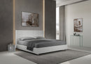 Letto Matrimoniale Imbottito in Similpelle Mika Bianco Varie Misure