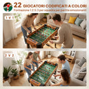 Mini Calcio Balilla 92x75x71 cm con 22 Giocatori 2 Palline 8 Aste e Segnapunti in MDF Marrone      
