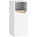 Mobiletto Bagno 30x30x71,5 cm con Armadietto con Anta Ammortizzata e Vano Aperto in Legno Bianco e Legno      