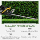 Tagliasiepi a Batteria Lama 52 cm Nero e Giallo