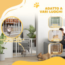 Cancelletto di Sicurezza per Animali con Estensioni 76-104 cm Porta per Gatti Bianco 