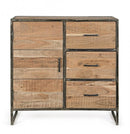 Credenza 1 Anta 90x40x90h cm 3 Cassetti Elmer