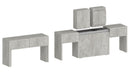 Set 2 Panche Allungabili 66/290x25x45 cm Pratika Singola A e B Cemento  