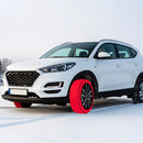 Calze da Neve per Auto Omologate EN 16662-1 in Tessuto 3D Rosso Varie Misure