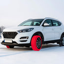 Calze da Neve per Auto Omologate EN 16662-1 in Tessuto 3D Rosso Varie Misure