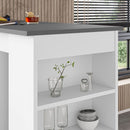 Tavolo da Pranzo Penisola 117x54x101,8 cm in MDF Swallow Bianco e Antracite