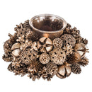 Set 3 Giro Candela con Pigne Ø15 cm Oro