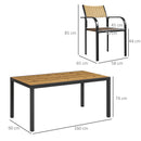 Set da Giardino con Tavolo da Pranzo Allungabile e 6 Sedie Impilabili in Acciaio e Textilene Marrone    