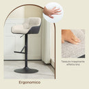 Set 2 Sgabelli Girevoli Imbottiti ad Altezza Regolabile con Schienale 52,5x53x86,5-108 cm Nero e Grigio Chiaro   