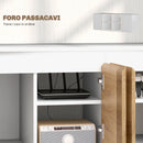 Parete Attrezzata Mobile TV fino a 50"" e Pensile 120x41x43,3 cm Bianco e color Legno  