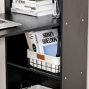 Scrivania da Ufficio 6 Ripiani Laterali 120x55x120 cm in Legno Nero