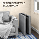 Letto Singolo Brandina Pieghevole 180x70x38 cm Materasso in Tessuto Effetto Lino Grigio   