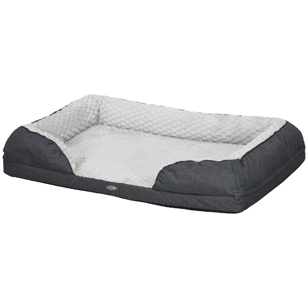 sconto Cuccia per Cani Taglia Grande Imbottita con Cuscino Rimovibile Lavabile 120x80x22 cm Grigio Carbone